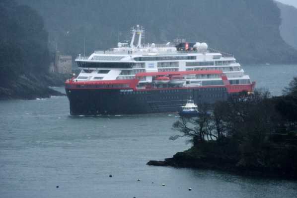 04 March 2020 - 07-18-34 
Norwegian cruise ship Fridtjof Nansen passes Kingswear Castle as it arrives in the port of Dartmouth for a'trial' visit. 
-------------- 
Cruise ship Fridtjof Nansen visits Dartmouth
